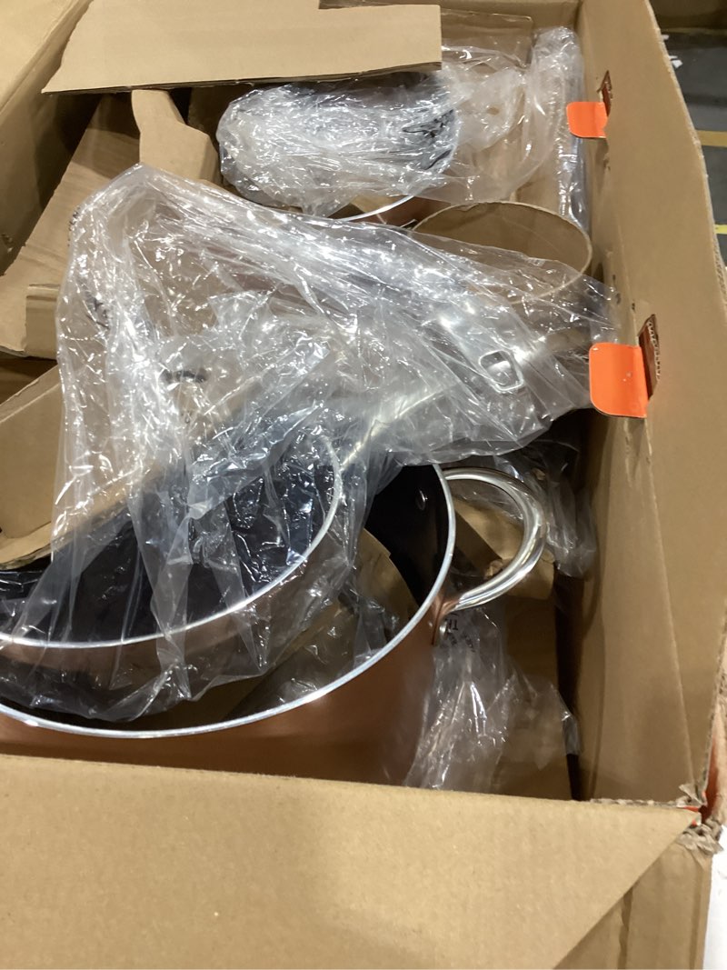 Condition photo showing As Is for Deluxe DUXANO 14PC Healthy Pots and Pan With 9H Anti-scratch Coating, 2-Layer Non-Stick Ceramic&PFAS Free, Sensitively&Evenly Induction Cooking, Enhanced Flavor with Infrared Cookware, Dishwasher Safe Gray