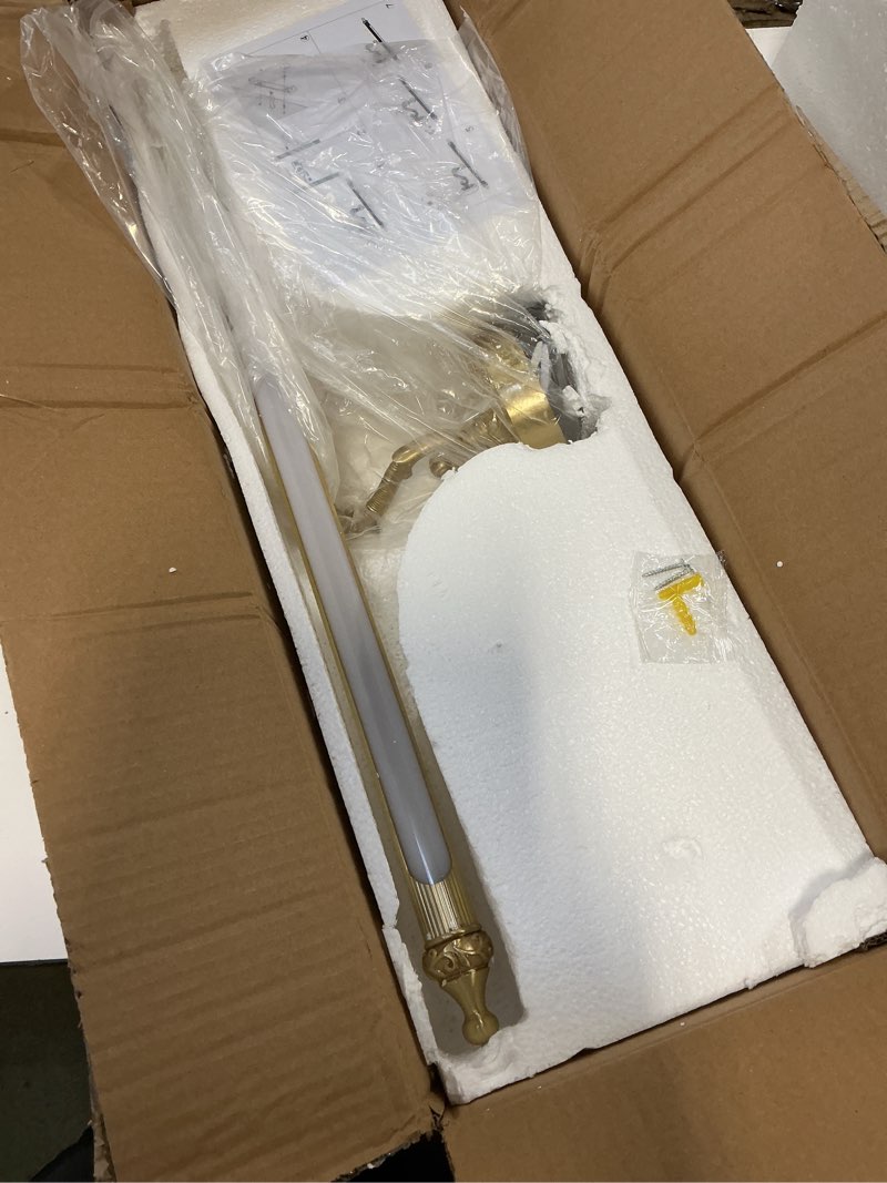 Condition photo showing New/Like New for LED Vanity Light Fixture 12W 27.95 inch Bath Vanity Lights with PC Lamp Shade Retro Artwork Picture Lighs Wall Sconces for Dressing Bathroom Lighting 3 Color Temperature Brass Gold(3 Color Temperature) 12W/27.95inch