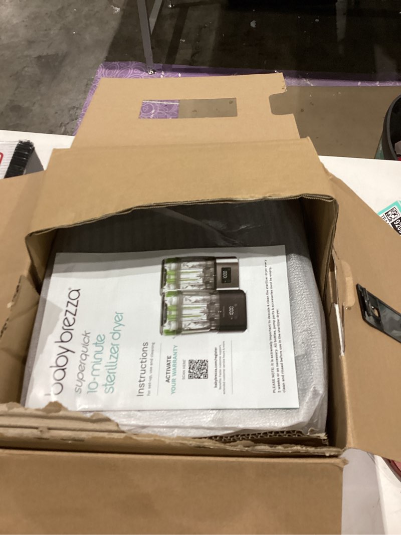 Condition photo showing Good Condition for baby brezza 10 minute superquick bottle sterilizer + dryer - large 8 bottle capacity - steam sanitization – universal fit for all bottles: plastic + glass + pacifiers + breast pump parts, stainless