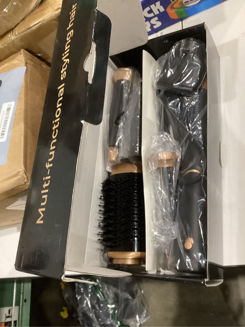 Condition photo showing New/Like New for 5 in 1 Blow Dryer Brush,Hair Dryer Brush with Detachable Air Styler,Negative Ionic Magic Hair Styler,Hot Air Brush for Women Volumizer,Straightener,Drying Black Gold