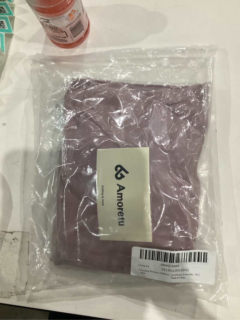 Condition photo showing New/Like New for Amoretu Women’s Mock Cowl Neck Sweatshirt Lightweight Loose Fit Drop Shoulder Pullover Tops Large Dusty Rose