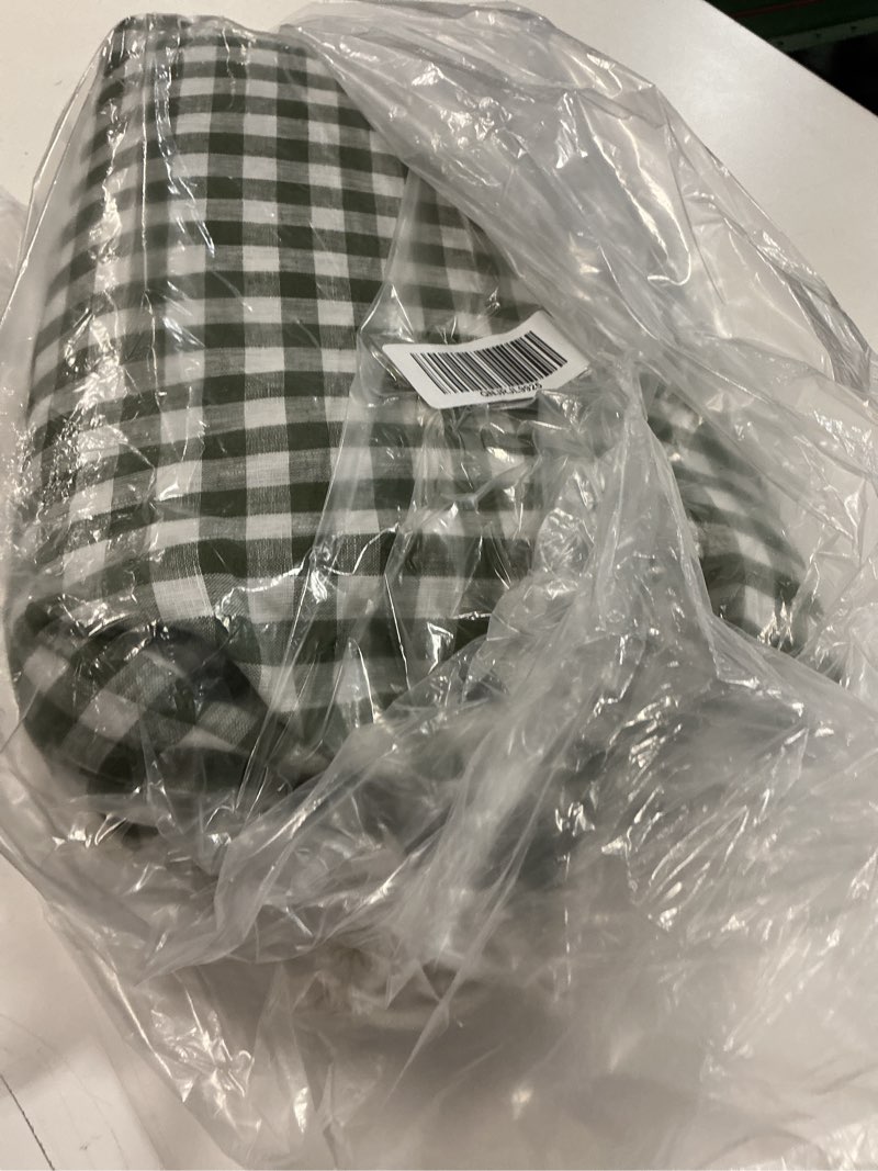 Condition photo showing Good Condition for european linen duvet cover, full/queen, olive gingham