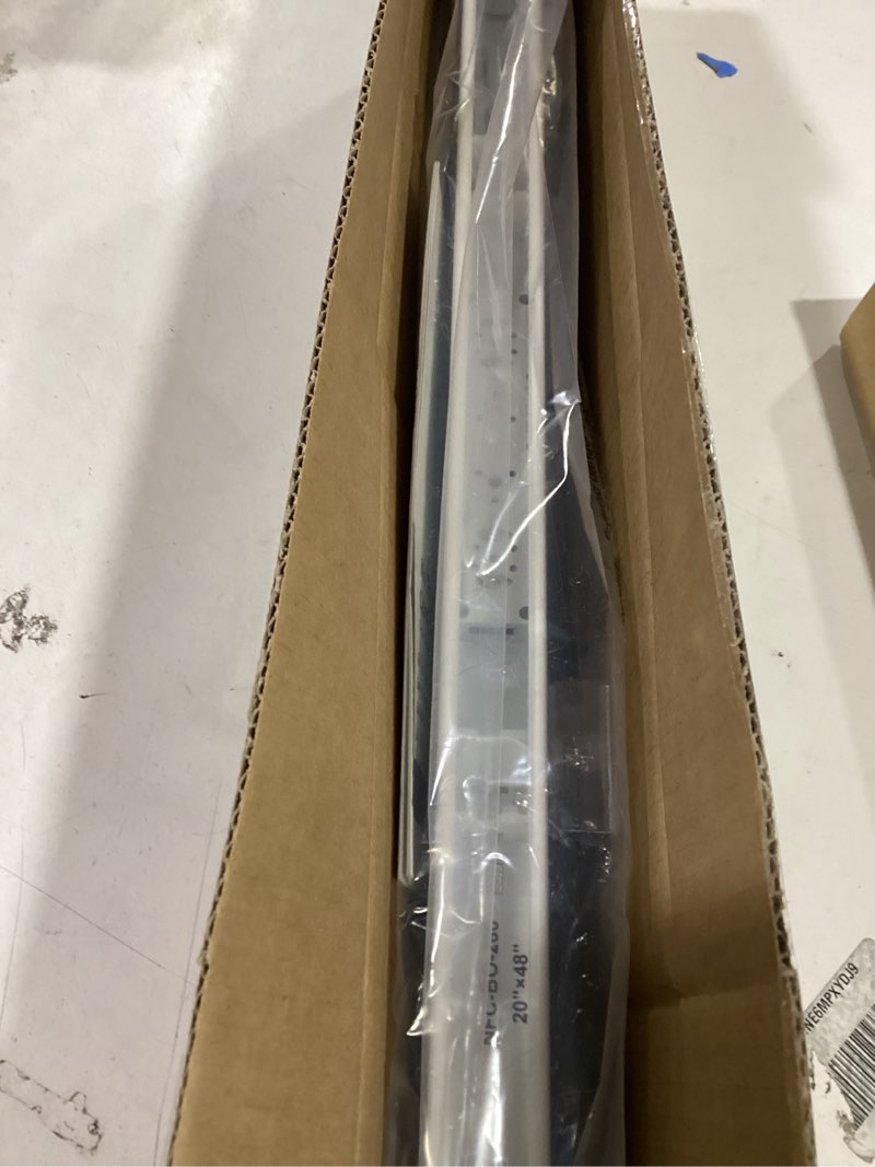 Condition photo showing As Is for lazblinds cordless cellular shades, no tools no drill blackout honeycomb shades pleated blinds for windows, 20'' w x 48'' h, silver white blackout-silver white 20'' w × 48'' h