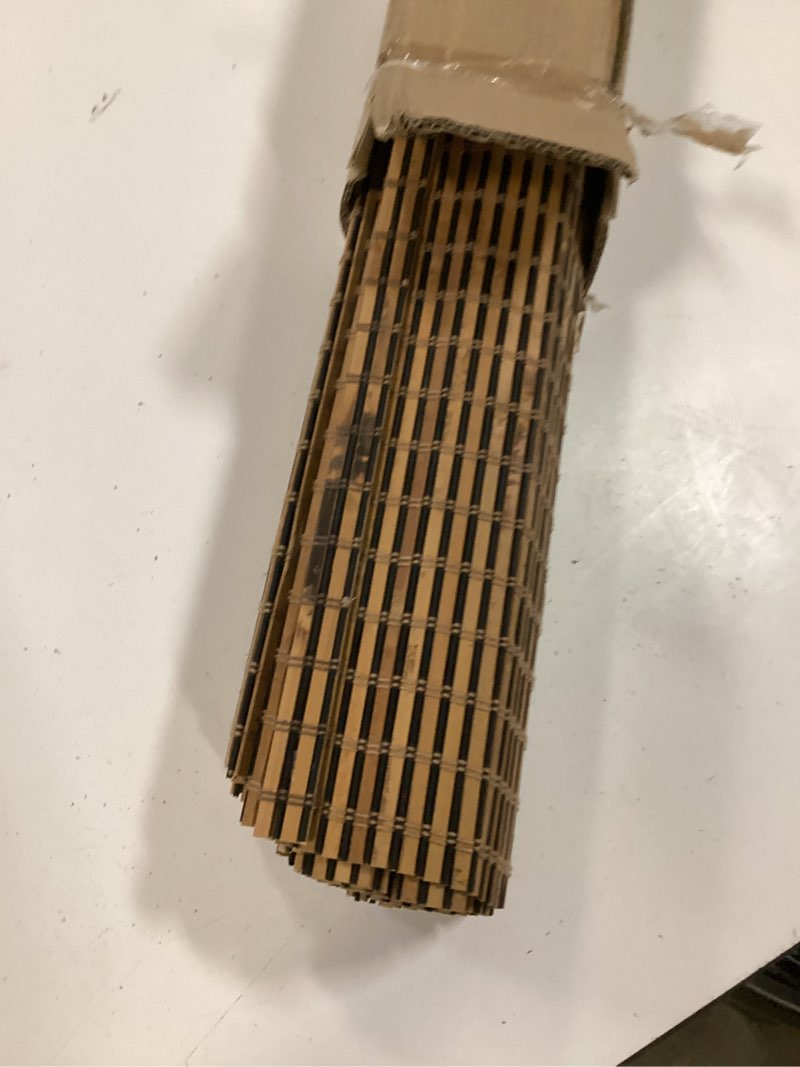 Condition photo showing Good Condition for lazblinds cordless bamboo roman shades for windows, light filtering natural bamboo blinds, easy lift cordless design for living room & bedroom, fits interior windows 27" w x 64" h, tatami tatami 27" w x 64" h