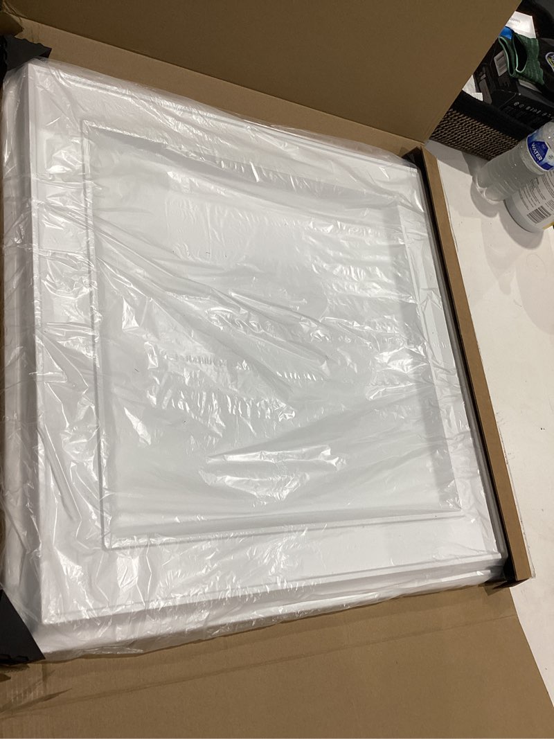 Condition photo showing Good Condition for wowstar 12-pack 24"x24" drop ceiling tiles, waterproof glue up ceiling panels, modern style 3d wall panels, white 2x2ft white