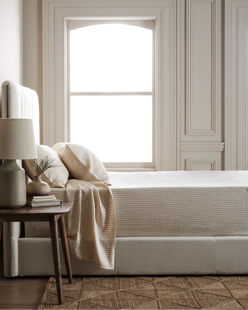 european linen stripe sheet, queen