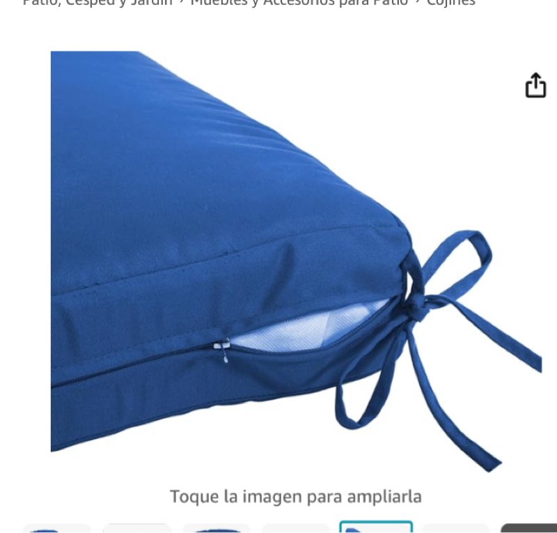 Patio›Cojines Logo de Amazon Prime Disfruta de entrega rápida y gratis, ofertas exclusivas, además de películas y programas de TV galardonados. Únete a Prime US$59.90 Entrega GRATIS el lunes, 15 de septiembre O los miembros Prime reciben entrega GRATIS el viernes, 12 de septiembre. Realiza el pedido en 15 hrs 50 mins. Únete a Prime Entrega en Florence 41042 - Actualizar ubicación Solo queda(n) 3 en stock (hay más unidades en camino). Cantidad: Cantidad:1   Agregar al Carrito   Comprar ahora Enviado por Amazon Vendido por Qilloway Devoluciones Reembolso o reemplazo GRATIS por 30 días Pago Transacción segura Ver más Agregar un recibo de regalo para facilitar las devoluciones Agregar a la Lista   Toque la imagen para ampliarla                     2+ QILLOWAY Juego de cojines para sillas de exterior con cuerdas, cojines de repuesto para muebles de patio (azul rey)