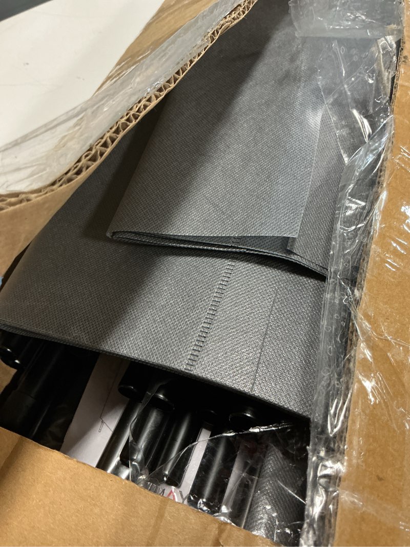 Condition photo showing As Is for Clothes Rack, Portable Closet, 81.5 Inch Large Capacity Wardrobe Closet, Clothes Storage Organizer with Shelves and 5 Hanging Rods, Easy to Assembly, Grey PCT136G01 81.5"L x 17.7"W x 78"H Grey