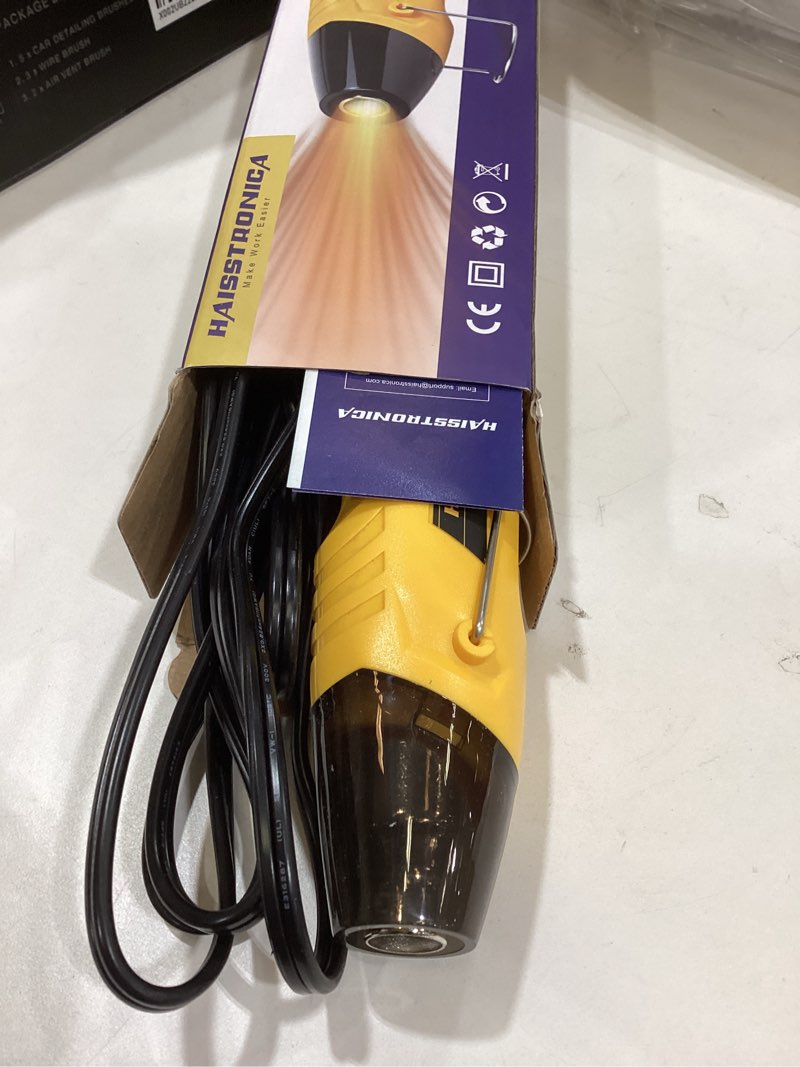 Condition photo showing Good Condition for haisstronica Mini Heat Gun 350W, 2-Temp Settings 482°F & 752°F (250°C & 400°C) Hot Air Tool with Metal Stand, 110V Fast Heating Heat Gun for Shrink Tubing, Crafts, Embossing, Vinyl Wrap