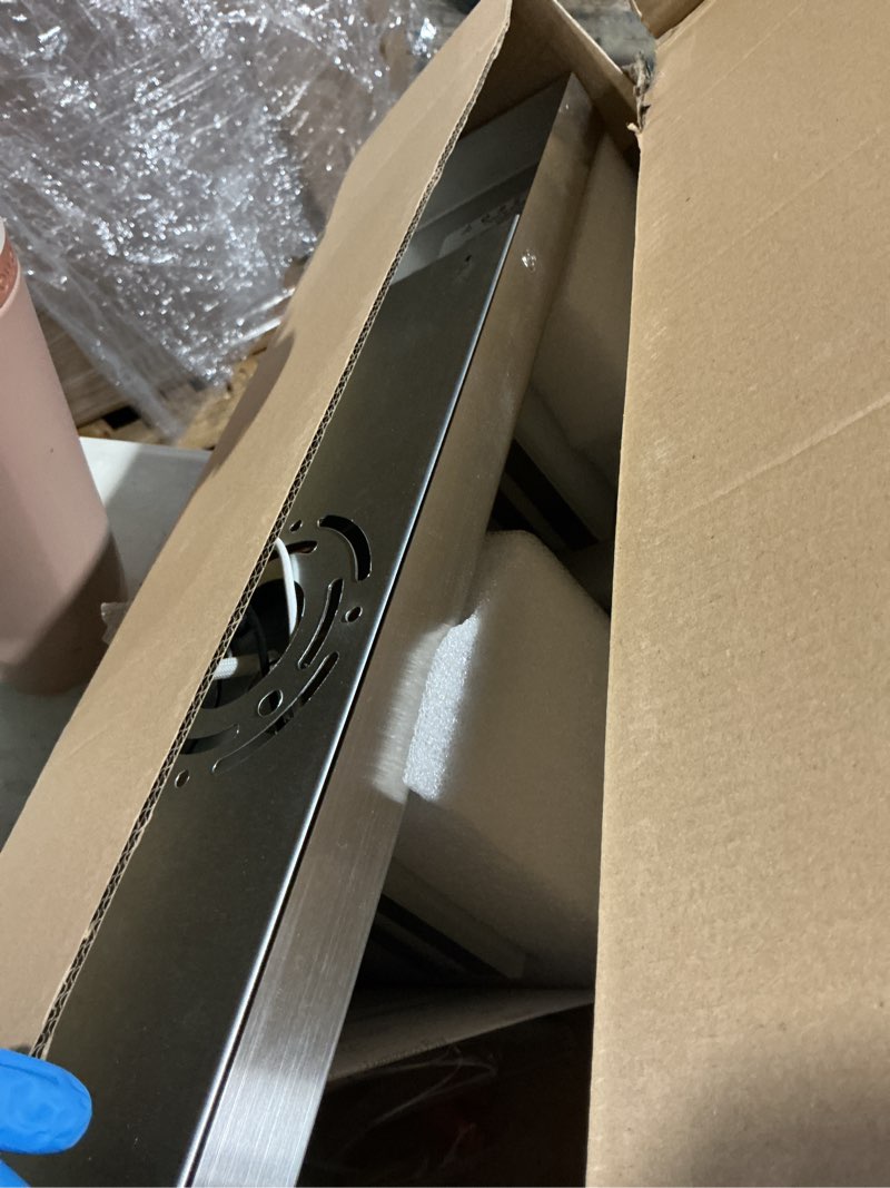 Condition photo showing As Is for okeli 3 light bathroom vanity light brushed nickel modern 24w led dimmable vanity light over mirror 350° adjustable lamp head cold white 6000k etl listed 22inch brushed nickel - dimmable 3-light, 22 inch