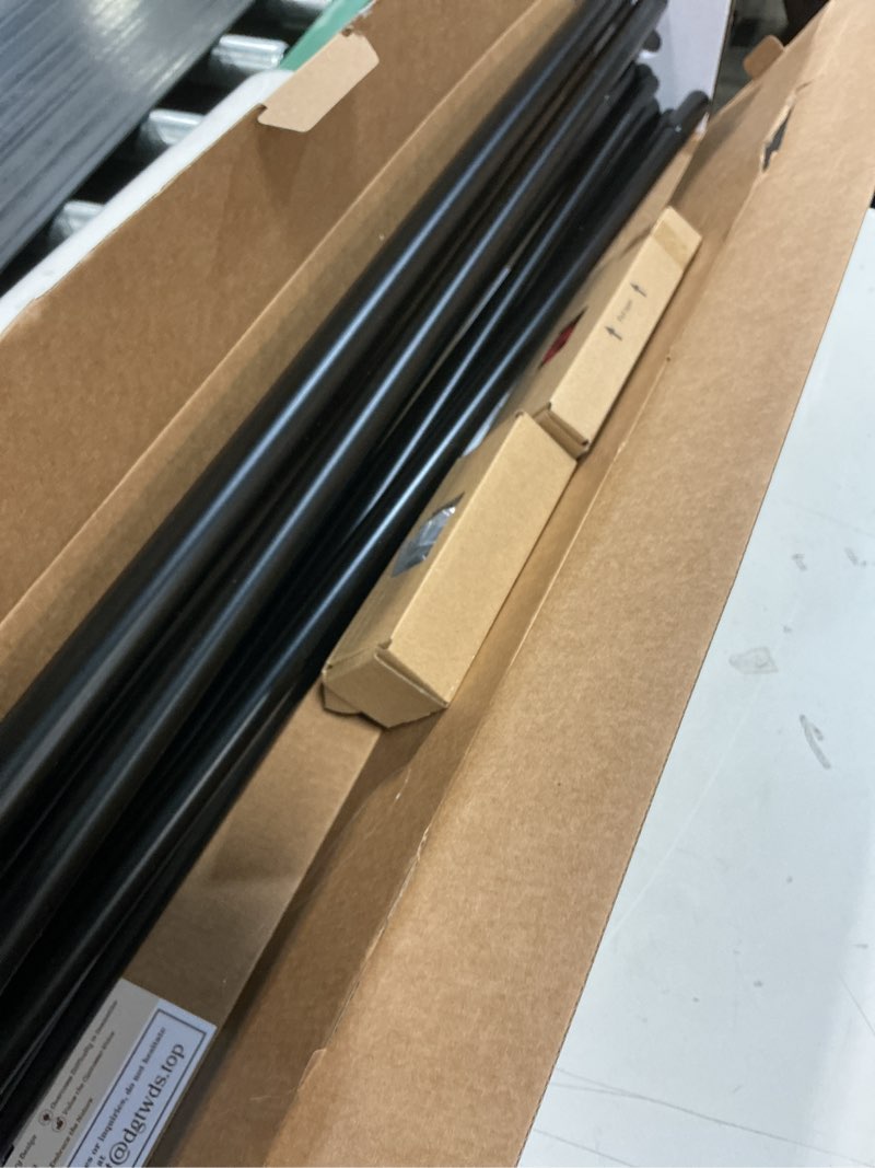 Condition photo showing New/Like New for KAMANINA 1 Inch Double Curtain Rods 66 to 120 Inches (5.5-10 Feet), Heavy Duty Adjustable Double Curtain Rod for Windows, Black Drapery Rods with End Caps Black 66-120"