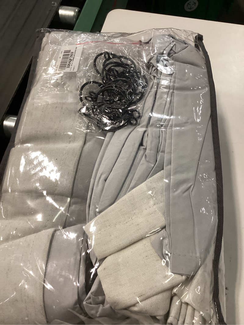 Condition photo showing Good Condition for Natural Pinch Pleated Linen Blackout 105 Inch Curtains 2 Panels for Living Room Bedroom Thermal Insulated 100% Black Out Linen Drapes with Liner Room Darkening Window Curtains 40x105 Natural Linen 40"W x 105"L (Pack of 2)