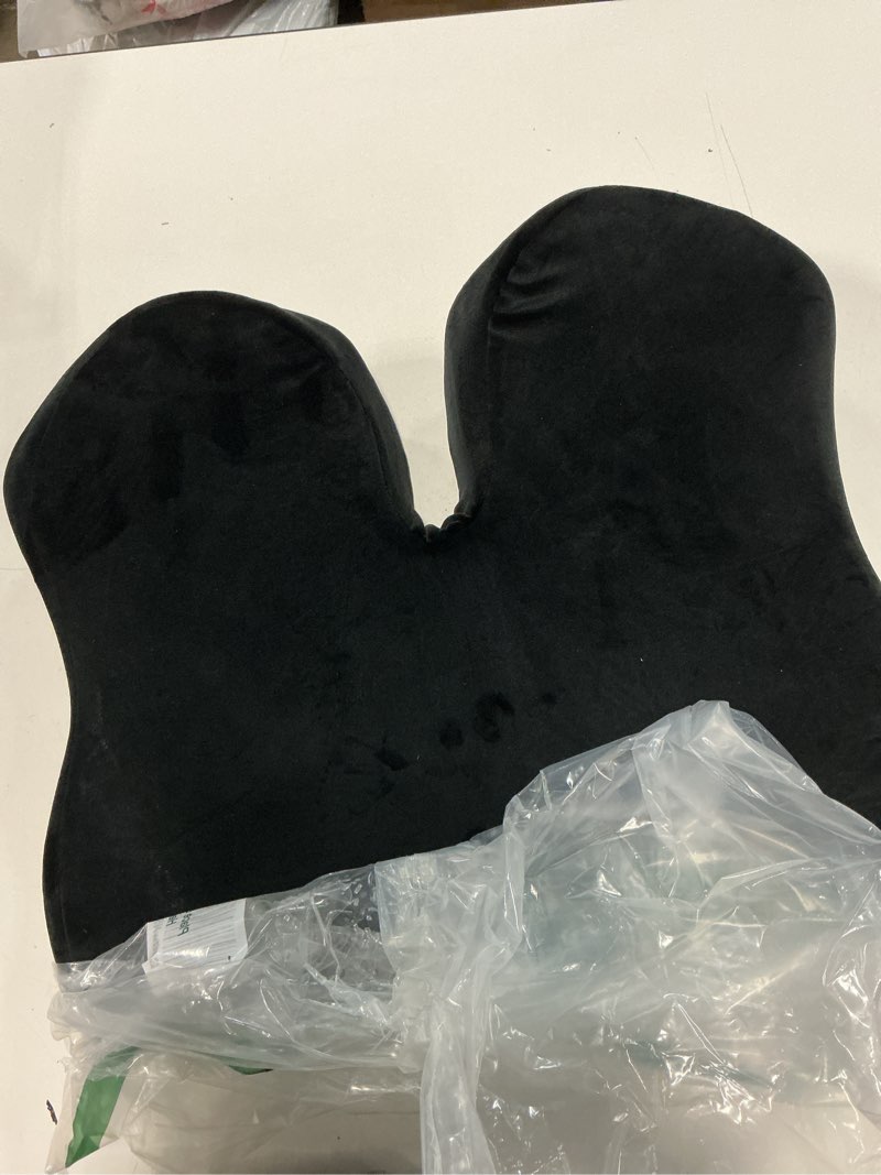 Condition photo showing New/Like New for 5 stars united seat cushion - memory foam chair cushion for tailbone pain relief - ergonomic support for coccyx, sciatica & butt - office, desk & gaming chair, car seat, wheelchair, black suede black suede xx-large