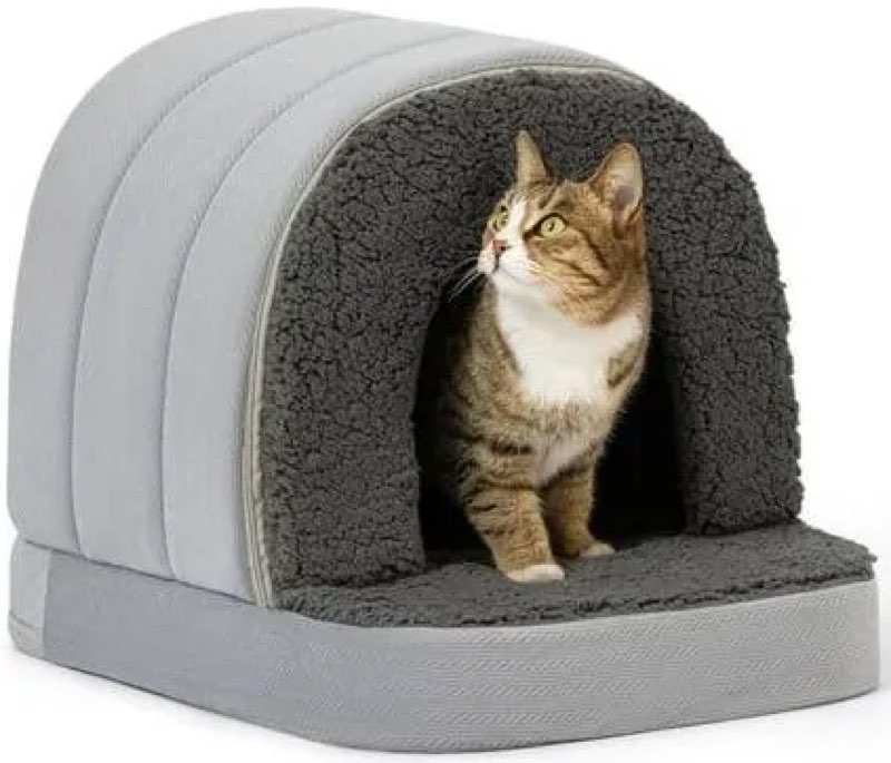 Pelzin Orthopedic Dog Bed House - Dog House Indoor with Egg-Crate Foam - Tent Bed with Waterproof Lining & Nonskid Bottom, Ideal for Small Breeds.