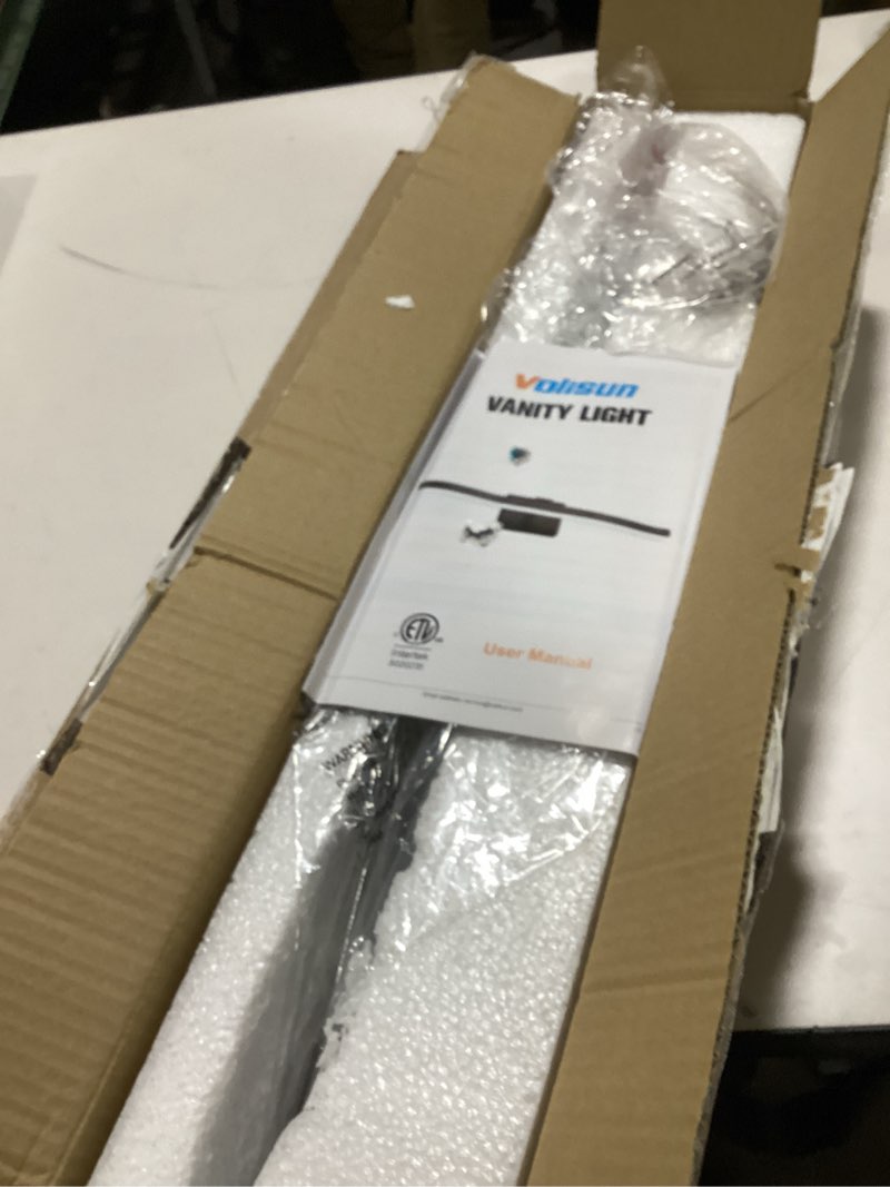 Condition photo showing Good Condition for VOLISUN Modern Bathroom Vanity Light 24 inch, Rotatable, 14W Dimmable 5CCT Led Bathroom Light Fixture Over Mirror, Black Bar Vanity Light for Bathroom Mirror Restroom-ETL Certificated Black 24 inch