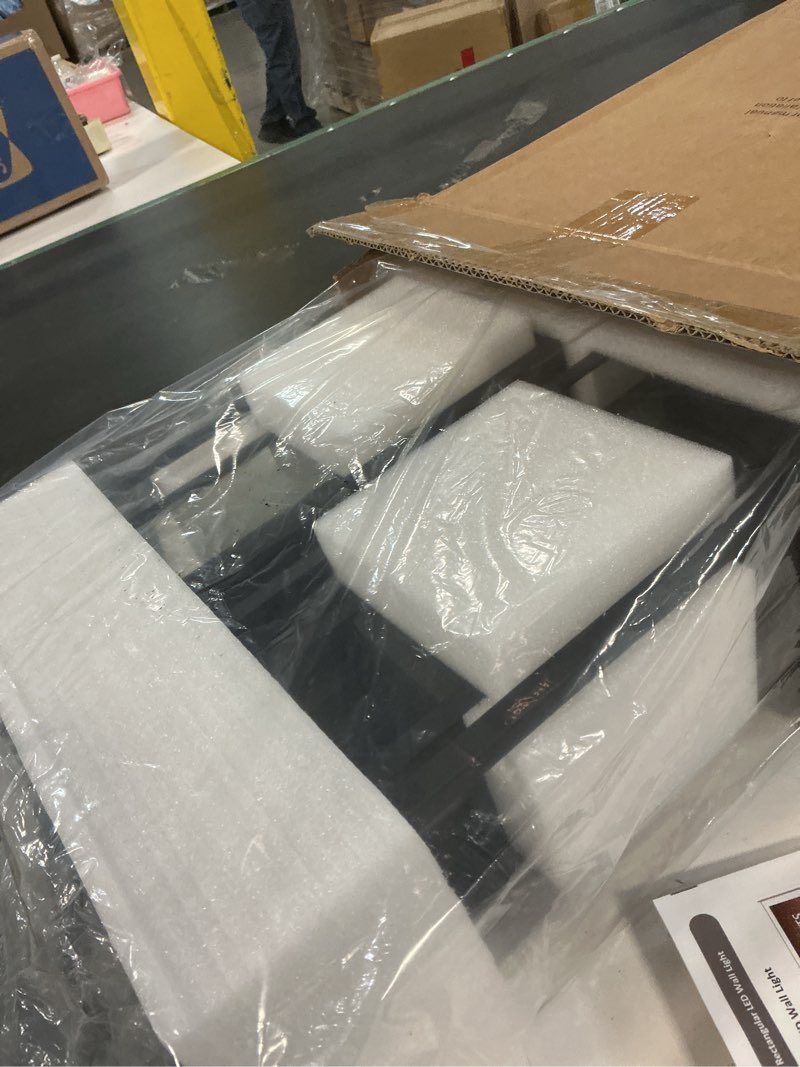 Condition photo showing Good Condition for 2Pack 18inch Outdoor Wall Light Fixtures,Exterior Waterproof Lanterns,Porch Sconces Wall Mounted Lighting with E26 Sockets & Glass Shades,Modern Matte Black Wall Lamps for Patio Front Door Entryway 2 Pack