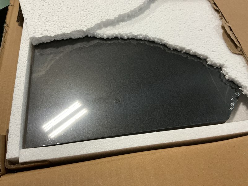 Condition photo showing Good Condition for 20-Inch Black Floating Corner Shelf, Pentagon Corner Wall Shelf with Wire Cable Hole for Bedroom, Living Room, Bathroom, Large Display Shelf for Cable Boxes/Games Consoles/TV Accessories