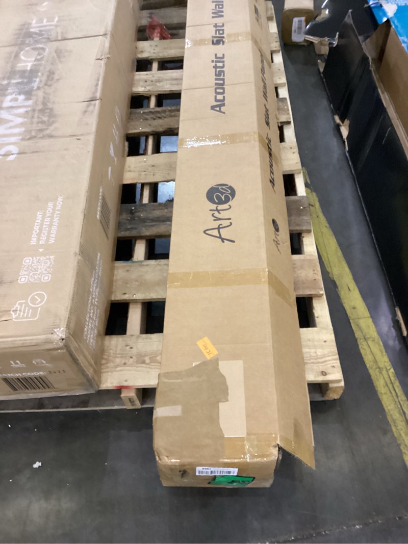 Condition photo showing New/Like New for Art3d 2-Pack Acoustic Wood Slat Wall Panel with Roll-Flat Design - 95.3 x 23.8 Inch Sound Absorbing 