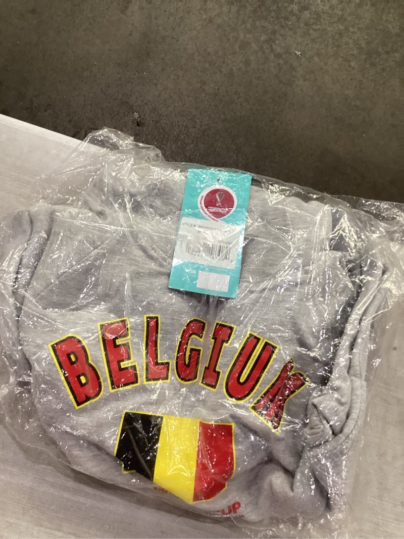 *similar to stock photo*belgium*Outerstuff Youth & Kids FIFA World Cup Flag Funnel Neck Hood, Tri-Blend Heather Grey, Youth Girls X-