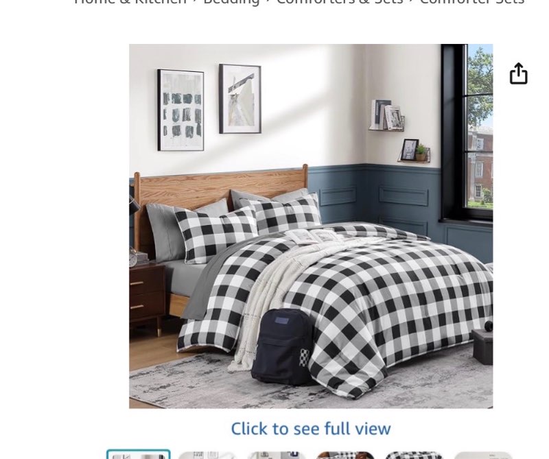 wake in cloud - gingham comforter set, plaid buffalo check checkered cottagecore cute geometric, sof