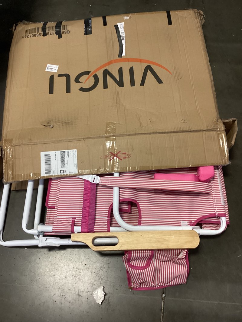 Pink\White Striped Folding Chair