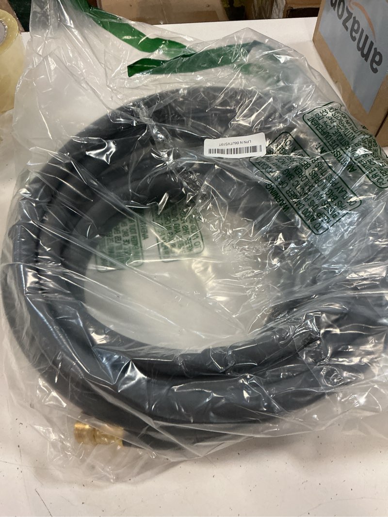 Condition photo showing Good Condition for garden hose 5/8" x 25ft - brass rubber heavy duty water hose 600 psi burst pressure, durable flexible hose for yard, car wash, pets gray 25ft gray