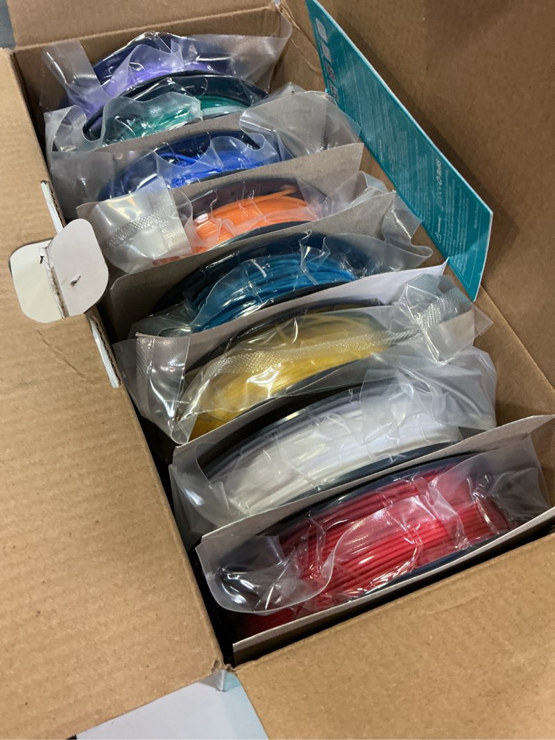 Condition photo showing New/Like New for 250g pla filament 1.75mm bundle, sunlu 3d printer filament neatly wound, individually vacuum packed, 250g spool, 8 rolls, white+red+orange+yellow+green+blue+cyan+purple a-pla-8x250g-white+red+orange+yellow+green+blue+cyan+purple