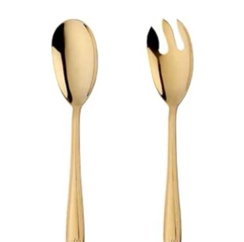 Oneida B1080002A Chefs Table Salad Servers, Gold