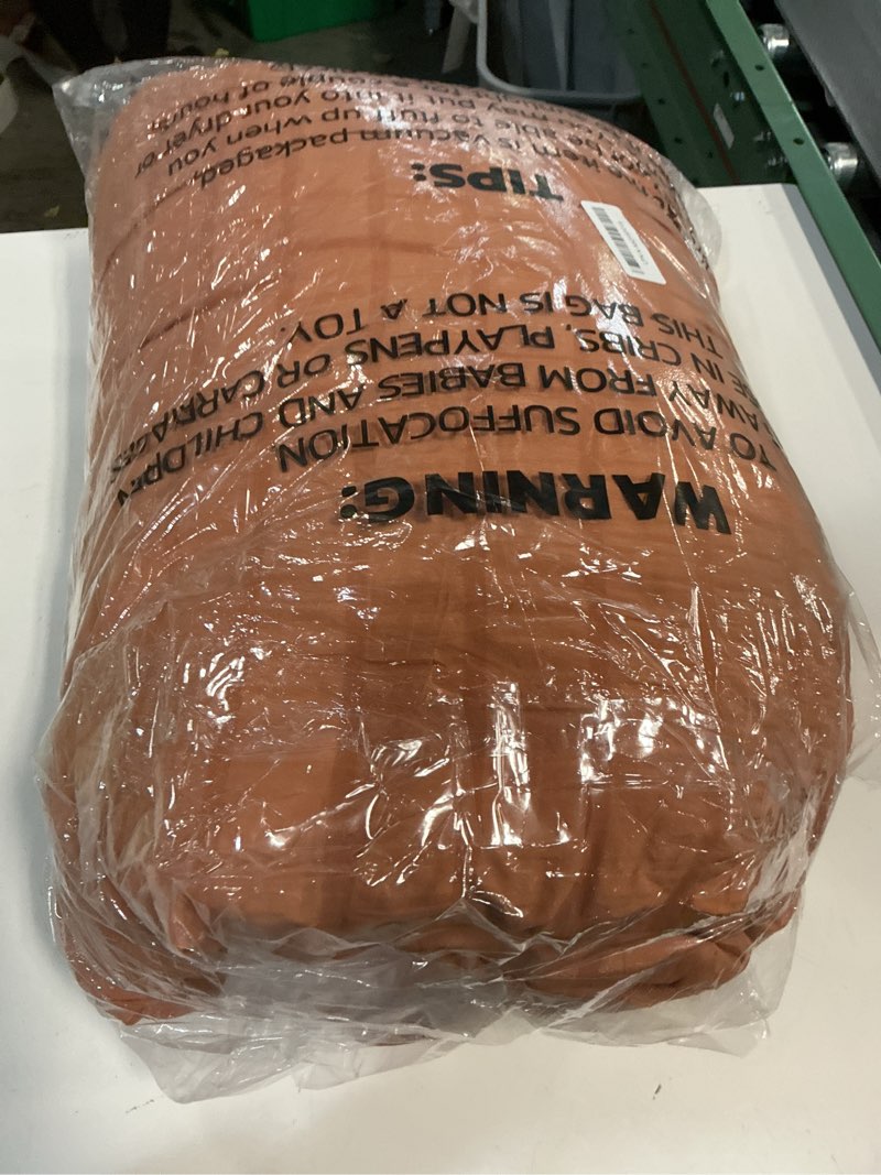 Condition photo showing As Is for CozyLux Queen Comforter Set Pumpkin Seersucker 7 Pieces Bed in a Bag Queen Comforter Set with Sheets