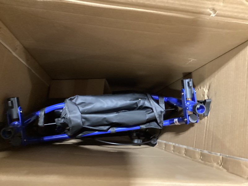 Condition photo showing Good Condition for Drive Medical Aluminum Rollator Walker - Fold Up - Padded Seat - 6 Inch Wheels - Lightweight Portable Design - Indoor Outdoor Mobility Aid - Blue Blue 1 Count (Pack of 1)