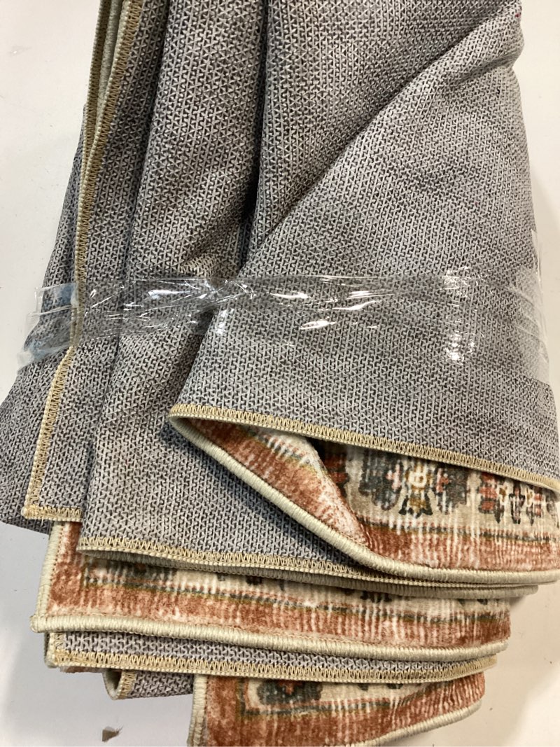 Condition photo showing Good Condition for Valenrug Washable Rug 5x7 - Ultra-Thin Antique Collection Area Rug, Stain Resistant Rugs for Living Room Bedroom, Distressed Vintage Rug(Orange, 5'x7') Orange 5' x 7' (Rectangular)