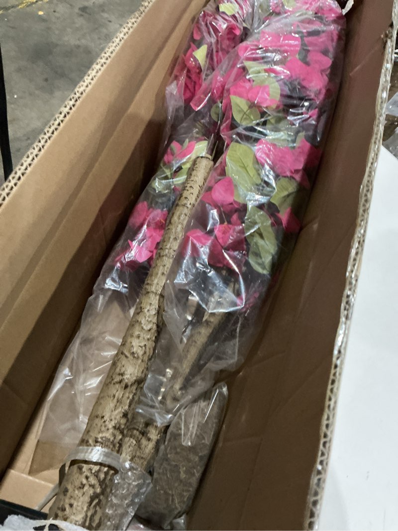 Condition photo showing Good Condition for artificial bougainvillea tree tall fake plant outdoor 5.5ft pink flower tree fake tall plant with silk flowers and lifelike wood trunk,faux trees indoor for home front porch garden decor 5ft 6in