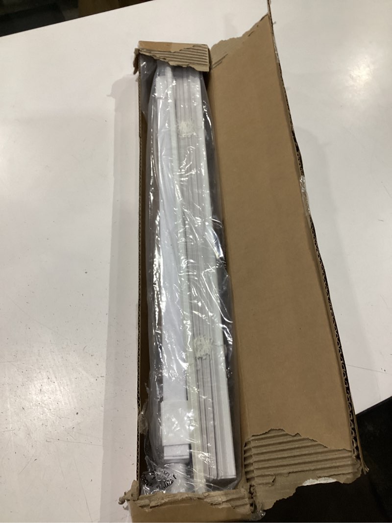 Condition photo showing As Is for lazblinds no tools no drill 1" vinyl mini blinds, cordless blinds for windows, light filtering horizontal window blinds & shades, 23" w x 36" h, white cordless-white 23" w x 36" h