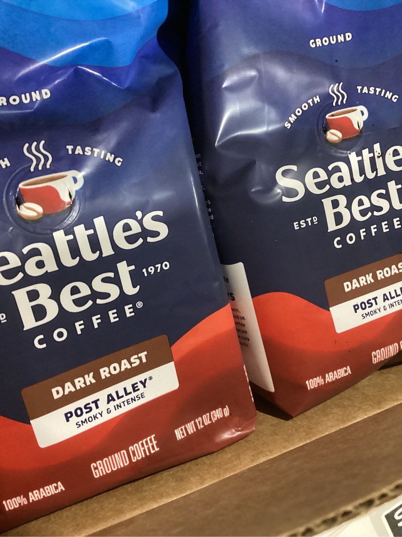 Condition photo showing Good Condition for Seattle’s Best Coffee, Dark Roast Ground Coffee, Post Alley, 100% Arabica, 3 Bags (12 oz Each) Post Alley Blend 12 Ounce (Pack of 3)