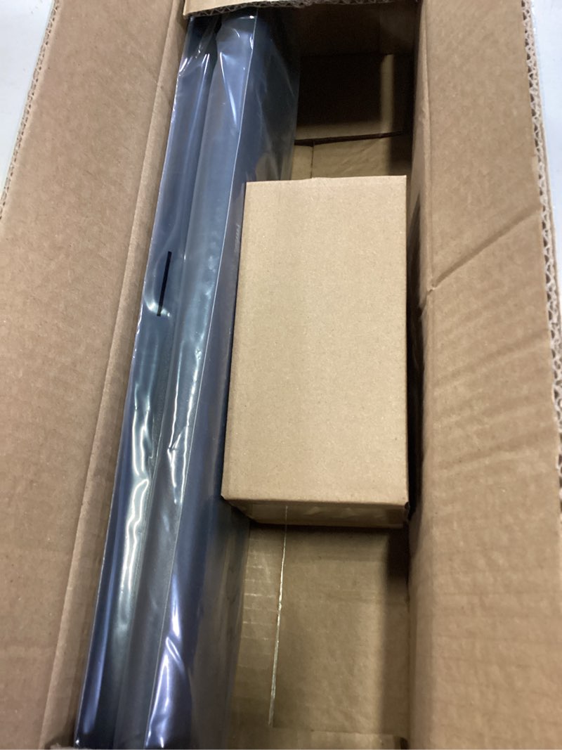 Condition photo showing New/Like New for industrial curtain rods, 65 to 105 inches, 7/8 inch diameter, black | for windows 48 to 84 inches, blackout wrap around, for indoor and outdoor 65-105 inch
