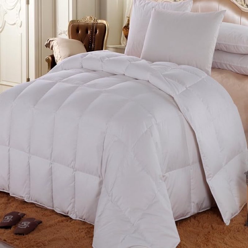 White down duvet Queen 90”x90” (similar to stock photo)