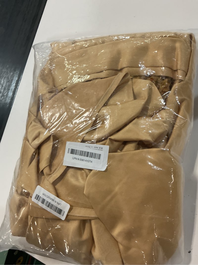 Condition photo showing Good Condition for sequin mother of the bride dresses for women flowy hi-low satin formal evening dress with sleeves ad192 14 gold