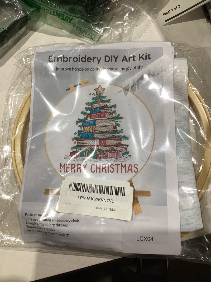 HKLIOPU Embroidery Set for Beginners Art Crafts Easy Sewing Includes Embroidery Clothes with Pattern