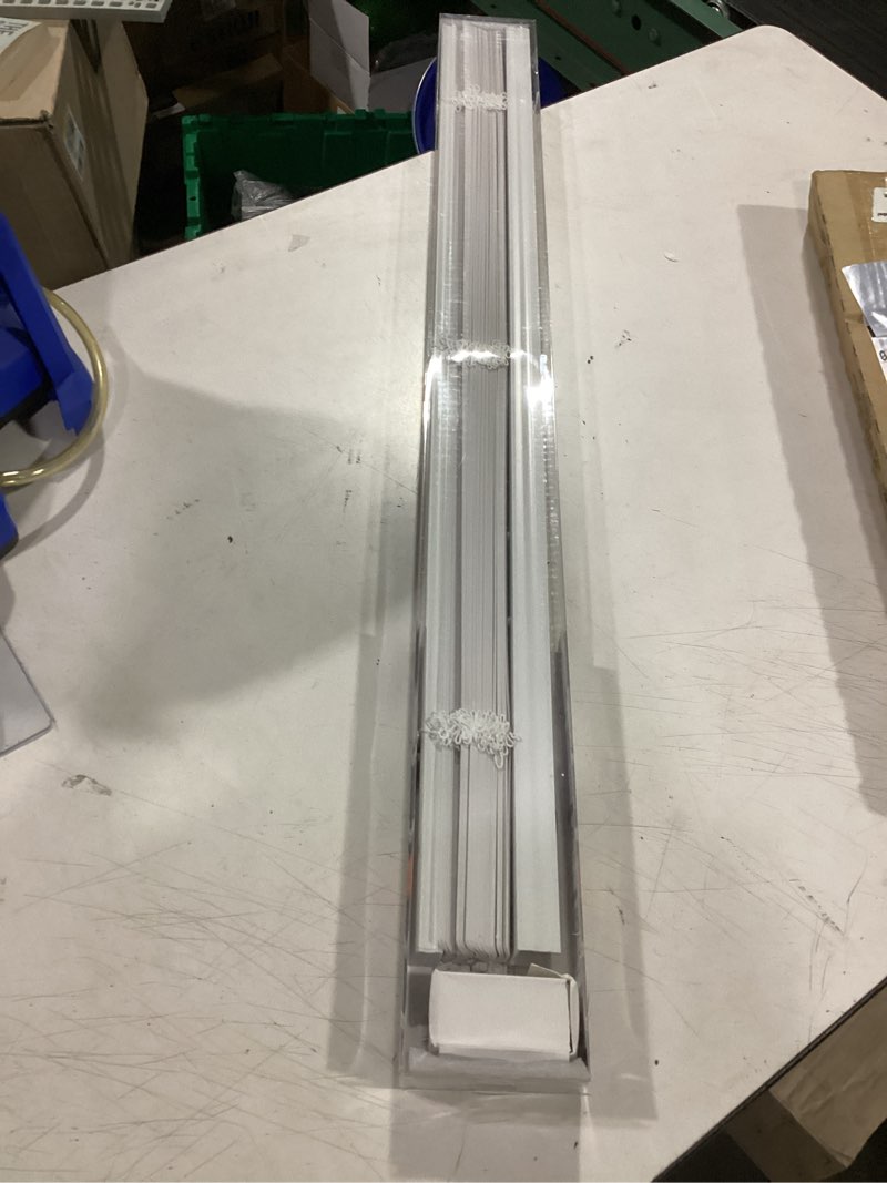 Condition photo showing Good Condition for cordless 1" vinyl mini blinds for indoor windows?36" w x 72" l? | venetian blinds, perforated c-slats light filtering horizontal shades, white window blinds for bedroom, bathroom and office 36"w x 72"h