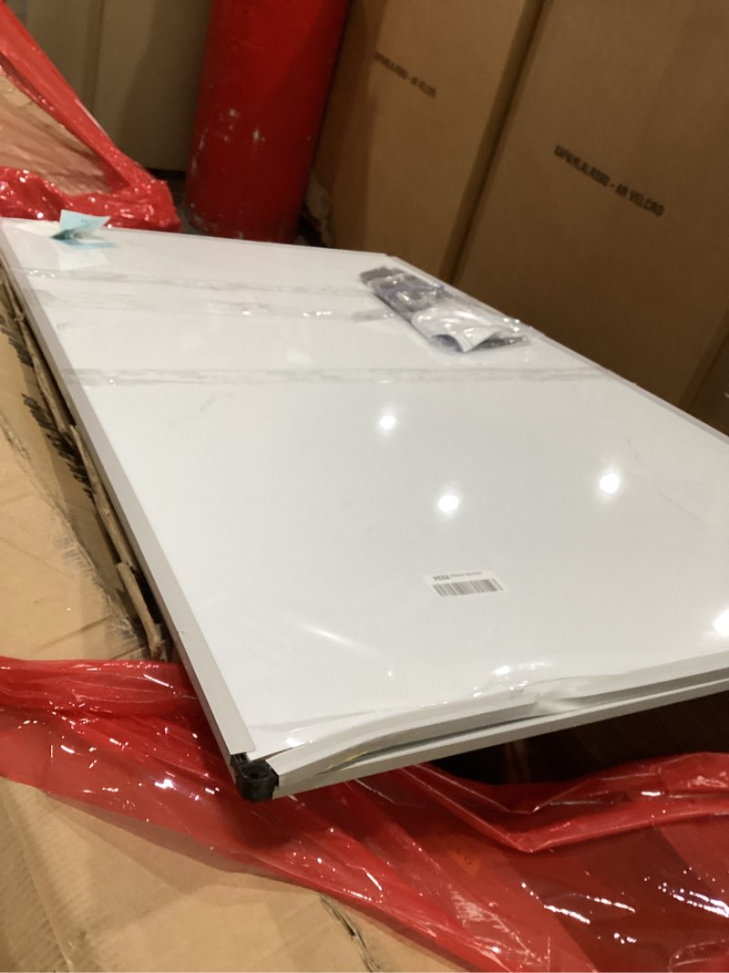 Condition photo showing As Is for VIZ-PRO Large Magnetic Dry Erase White Board for Wall, 60 X 36 inches, Pack of 2, 5' x 3' Aluminum Framed Whiteboard with Marker Tray for School Office Home 2 Pack 60 X 36 Inches