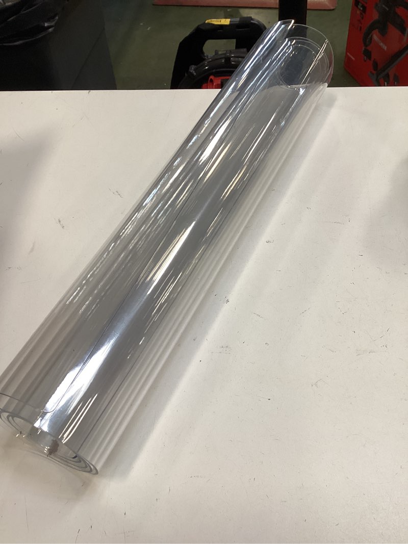 Condition photo showing Good Condition for  Clear Table Protector Mat 20x40 Non-Slip Vinyl Table Top Protector for Furniture 1.5mmThick, Clear Plastic Tablecloth Protector for Coffee Table, Cover for Glass Computer Desk