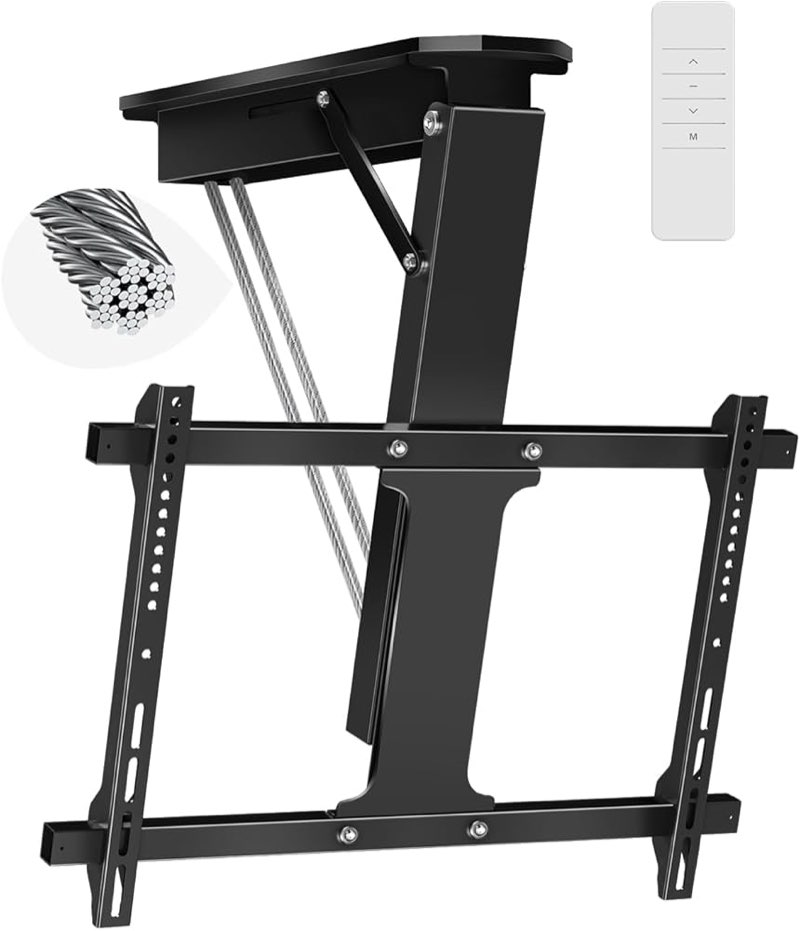 Electric Ceiling TV Mount with Remote, Motorized Ceiling Mount TV Bracket Flip Down for 32 to 71 inc