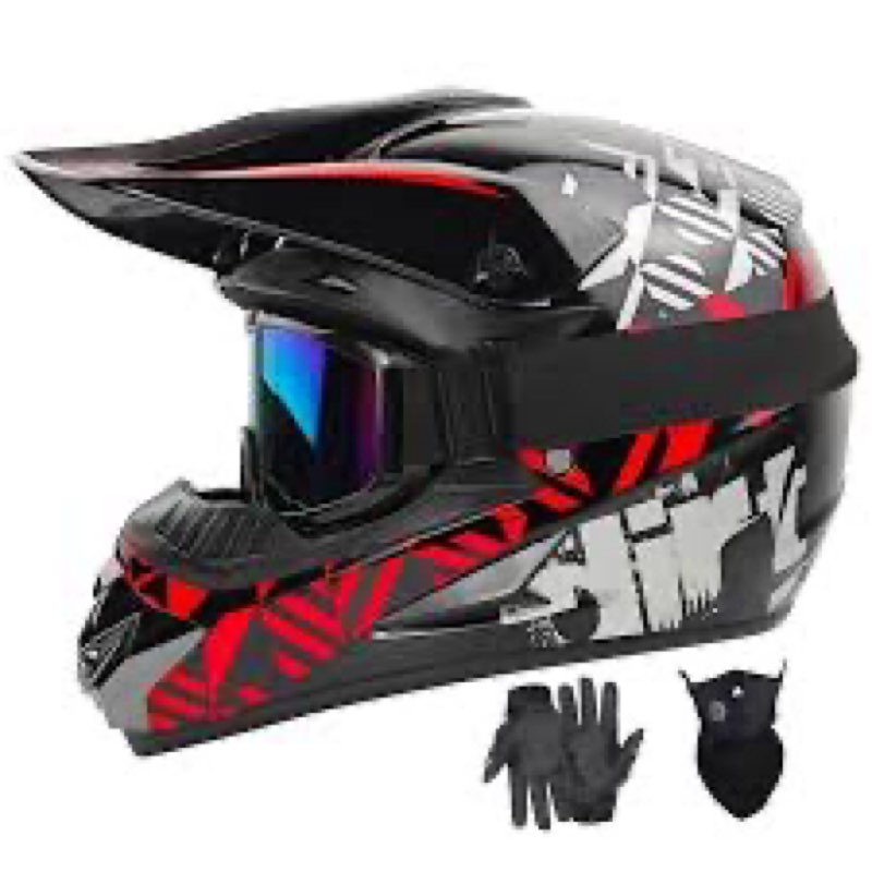 Motorcross Helmet, Off-Road Mountain Bike Helmet, Youth Motorcycle Helmet, Unisex Full-face Helmet, 