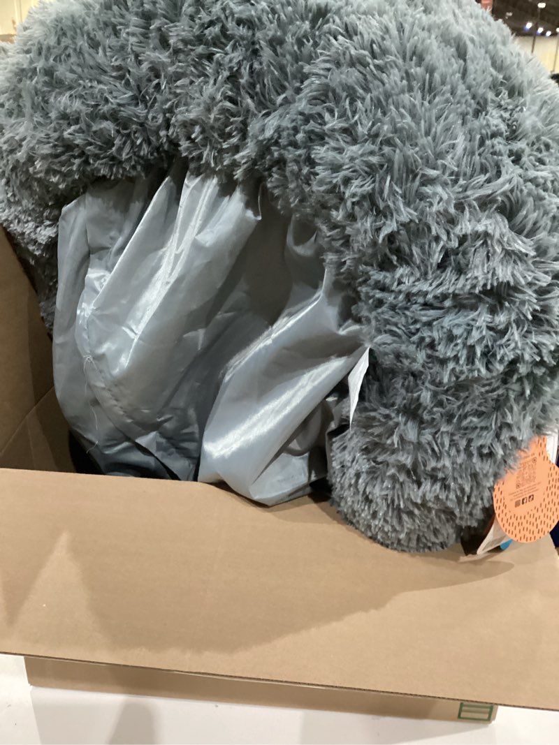Condition photo showing Good Condition for best friends by sheri original calming donut dog and cat bed, shag faux fur, gray, (36in x 36in) - anxiety relief for pets up to 100 lbs gray shag large