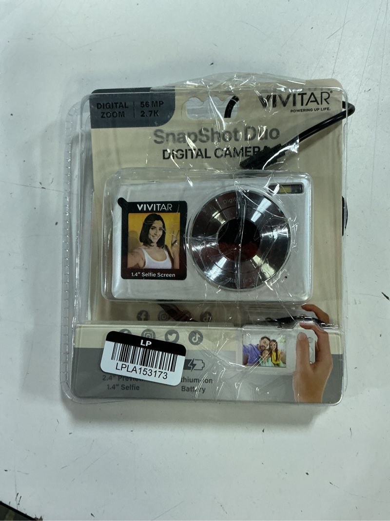 Condition photo showing As Is for vivitar snapshot duo digital camera - white