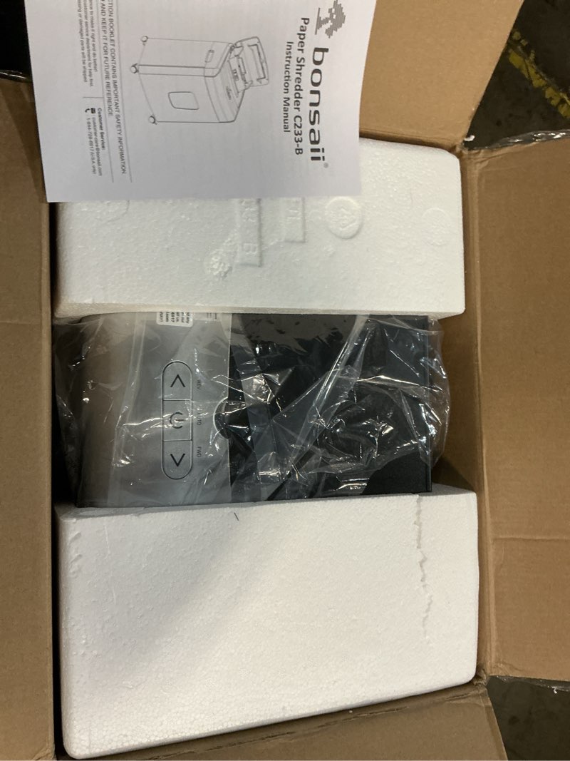 Condition photo showing Good Condition for Bonsaii Paper Shredder for Office, 120-Sheet Autofeed Heavy Duty Shredder for Home Office Use, 30 Minutes/Micro Cut/P-4 High Security Level/6 Gallon Large Bin