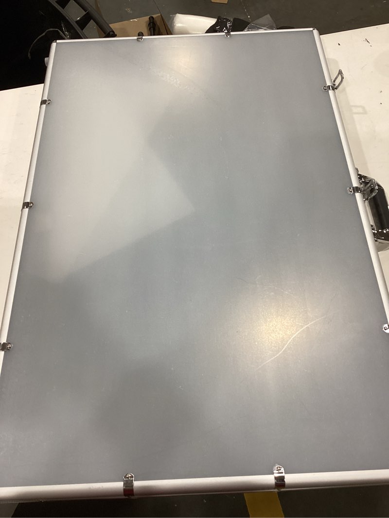 Condition photo showing Good Condition for 34"x22" Card Show Display Case,Portable Aluminum Trading Card Display Case,Clear Acrylic Card Box wi