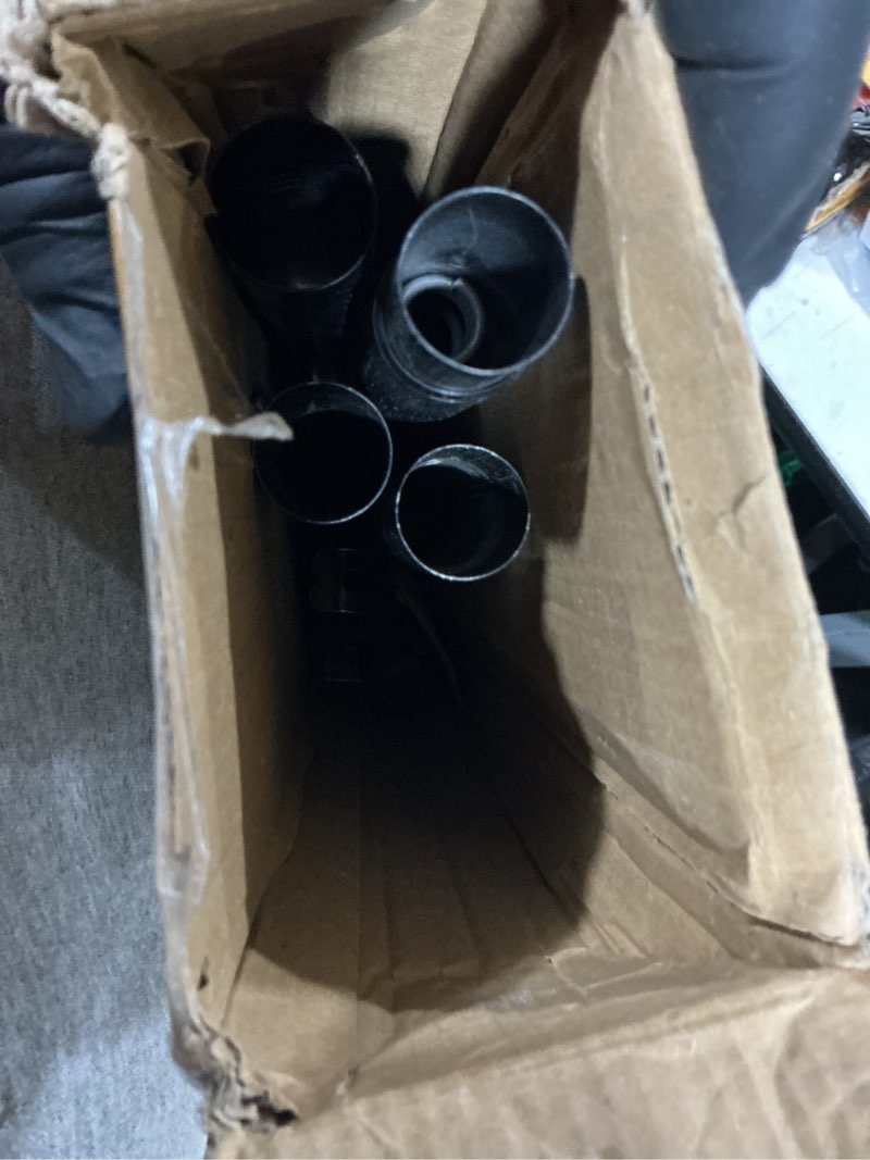 Condition photo showing As Is for 1 inch bay window curtain rods corner curtain rods set 30-76 inch center rod for windows 16-40 inch side rods,curtain rods set (black) black 30-76" (3 sided)