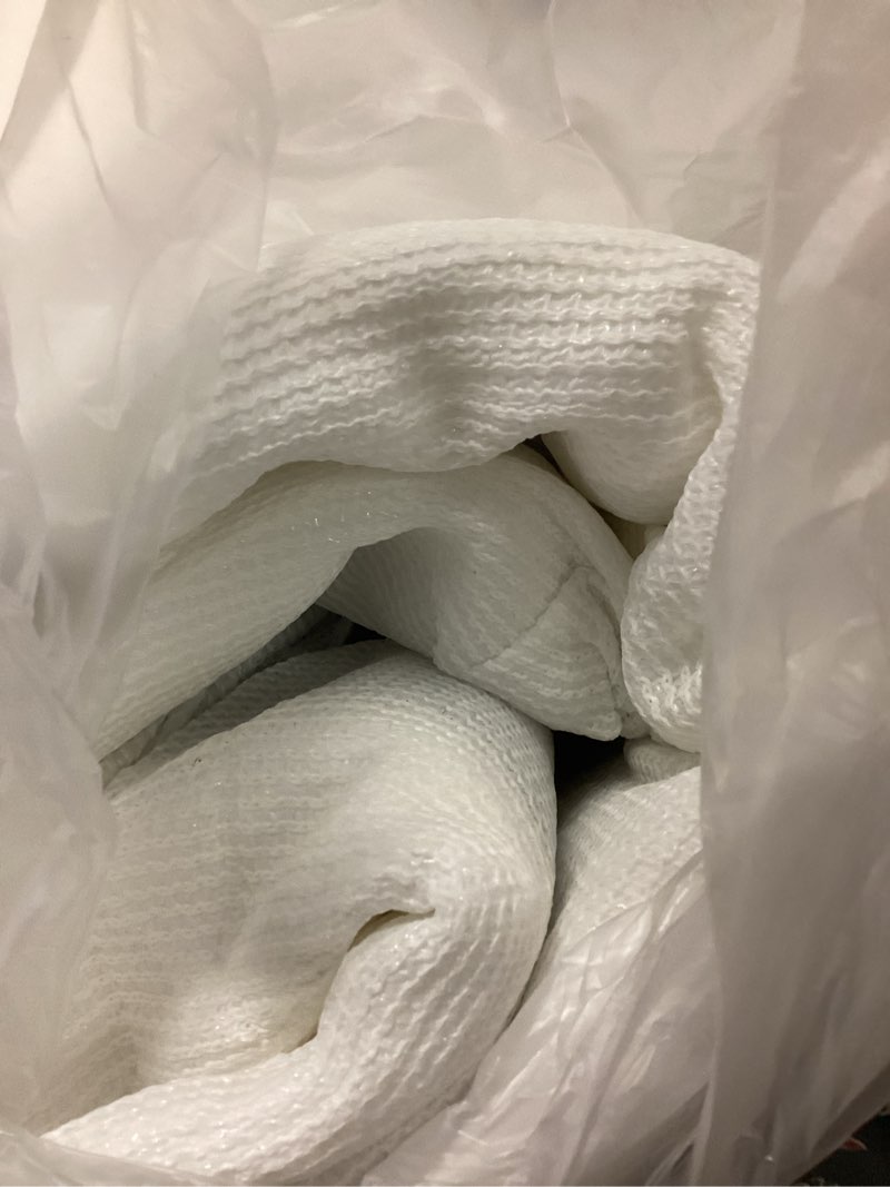 Condition photo showing As Is for royal shade 5' x 50' white fence privacy screen windscreen cover netting mesh fabric cloth - cable zip ties included (we make custom size) 0 5' x 5 0' white