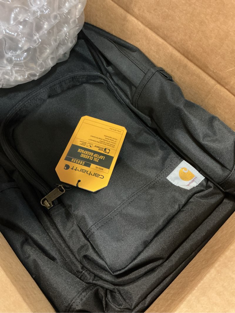 Condition photo showing Good Condition for carhartt 25l classic laptop backpack, durable water-resistant pack w/ 15" laptop sleeve and multiple organizational compartments, pfas free, black pfas free black